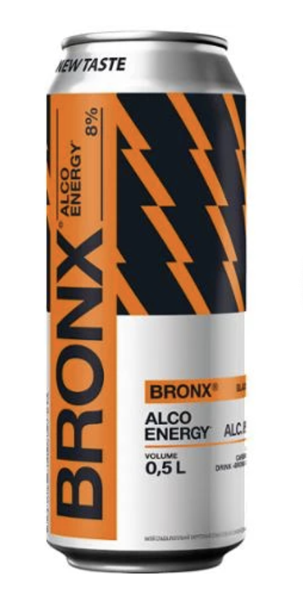 Напій Bronx Black Orange с/а енергетичний 8% 0.5 л з/б